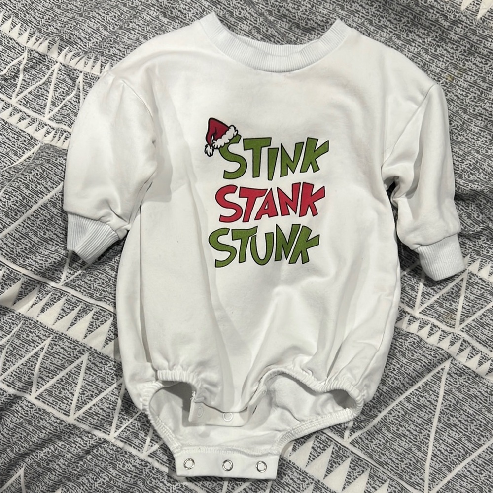 Caden Lane “Stink Stank Stunk” Bubble Romper